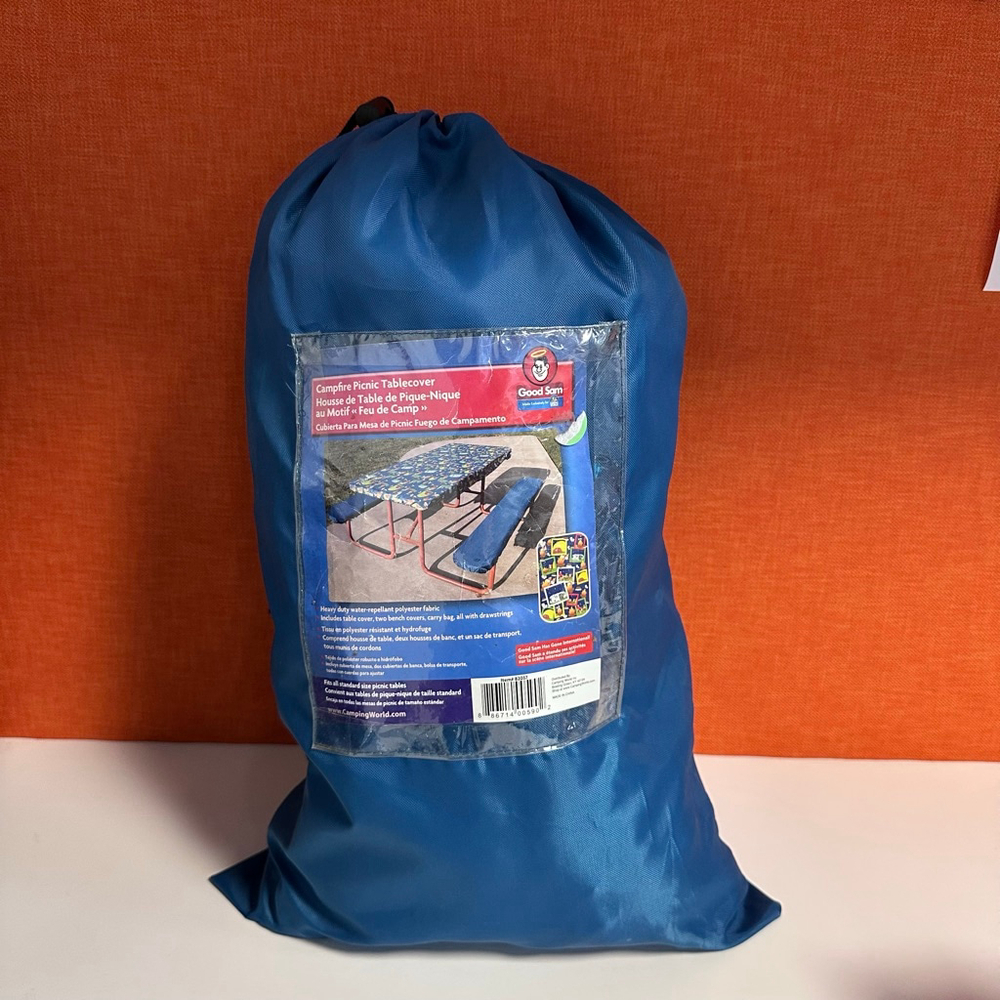 Good Sam Blue Campfire Picnic Tablecover Set One Size Camping - Picture 7 of 12
